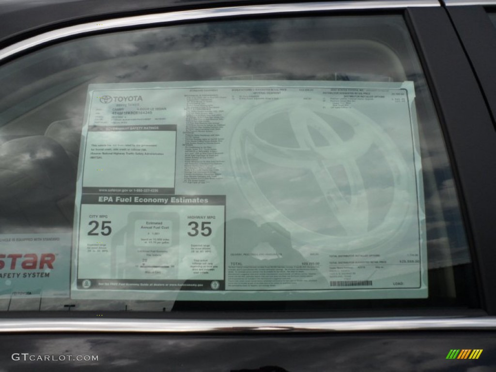 2012 Toyota Camry LE Window Sticker Photo #56004136