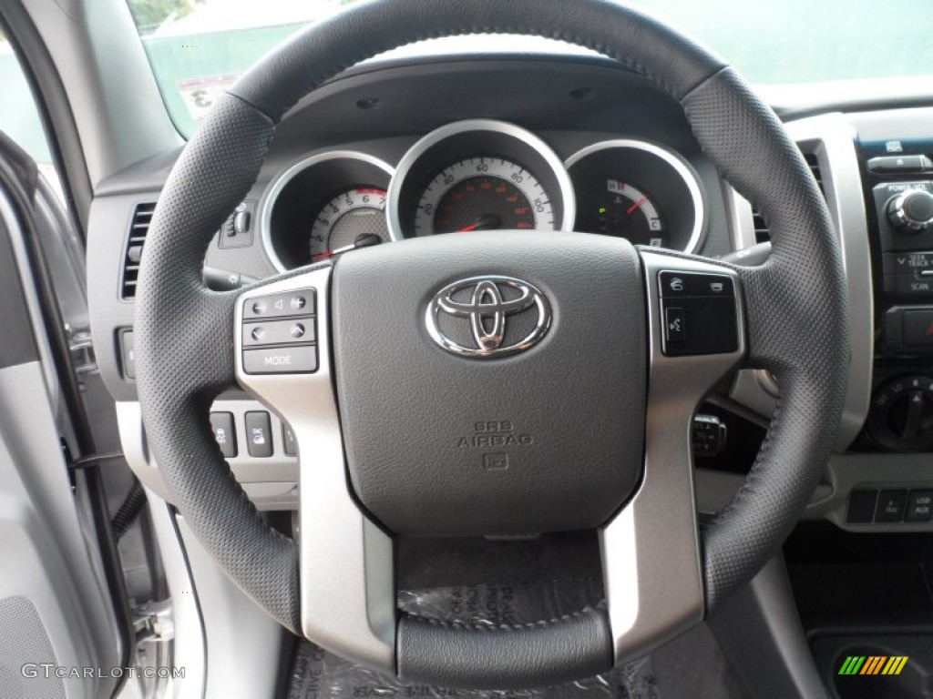 2012 Toyota Tacoma V6 TRD Double Cab 4x4 Graphite Steering Wheel Photo #56004517