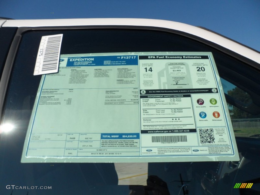 2012 Ford Expedition King Ranch Window Sticker Photo #56004781