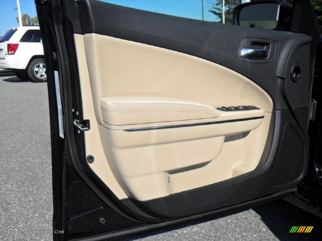 2012 Dodge Charger SE Black/Light Frost Beige Door Panel Photo #56005018