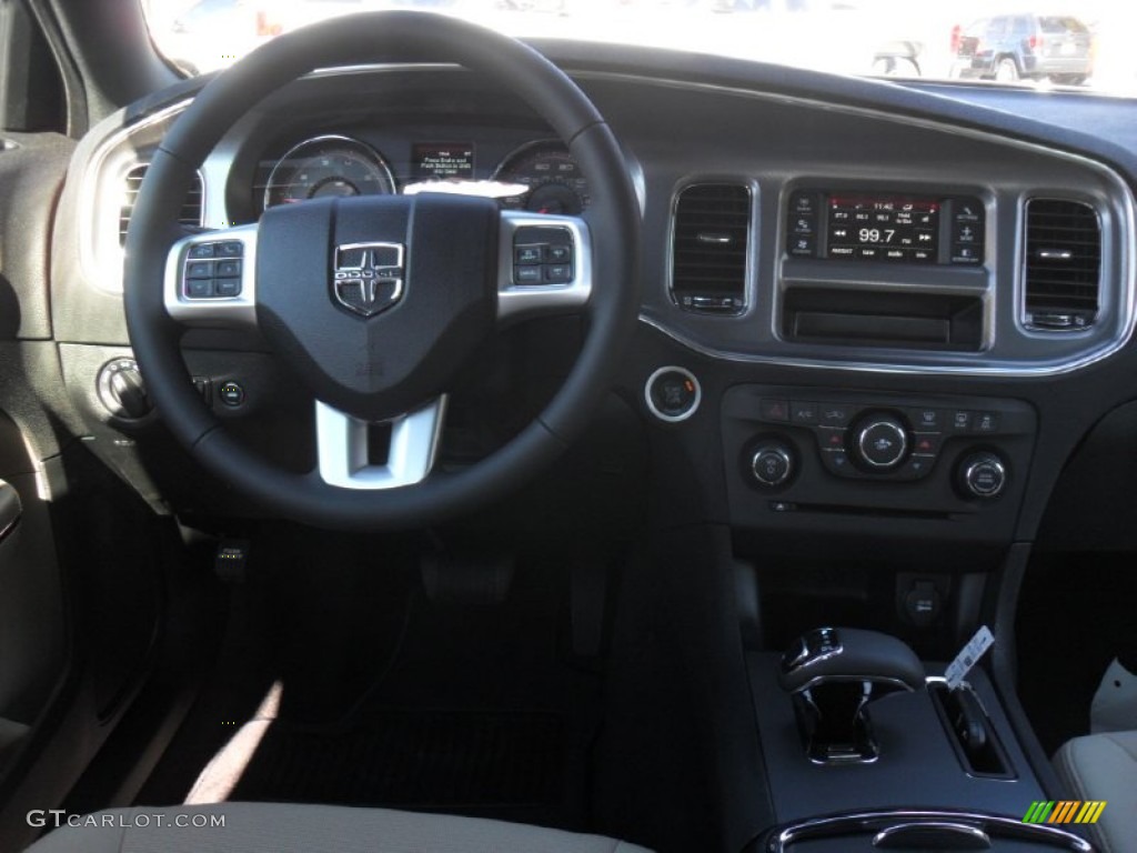 2012 Dodge Charger SE Black/Light Frost Beige Dashboard Photo #56005060