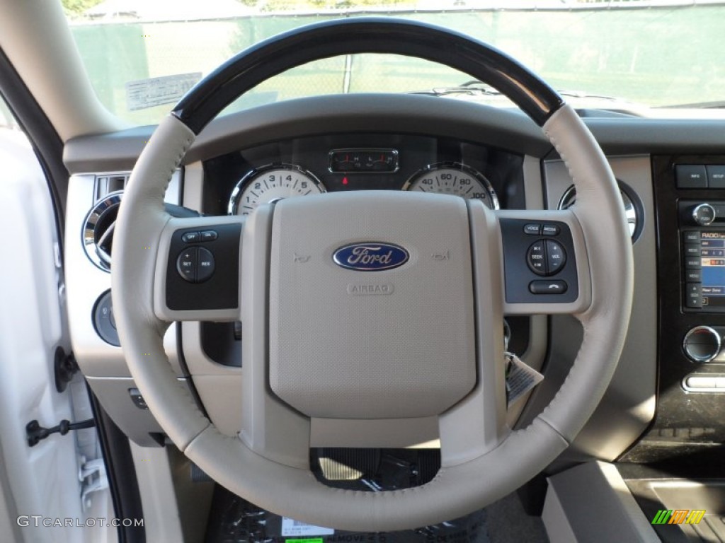 2012 Ford Expedition EL Limited Stone Steering Wheel Photo #56005249
