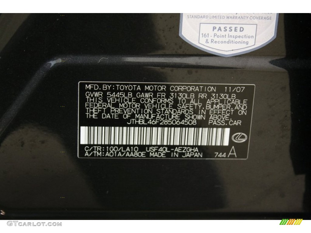 2008 LS Color Code 1G0 for Smokey Granite Gray Mica Photo #56008435