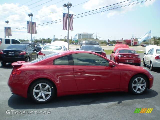 2005 G 35 Coupe - Laser Red / Wheat photo #8