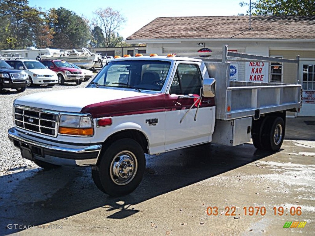 1997 F350 XLT Regular Cab - Colonial White / Opal Grey photo #1