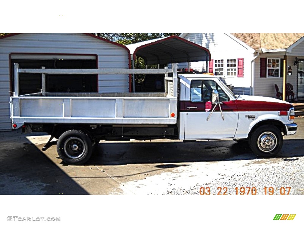 1997 F350 XLT Regular Cab - Colonial White / Opal Grey photo #4