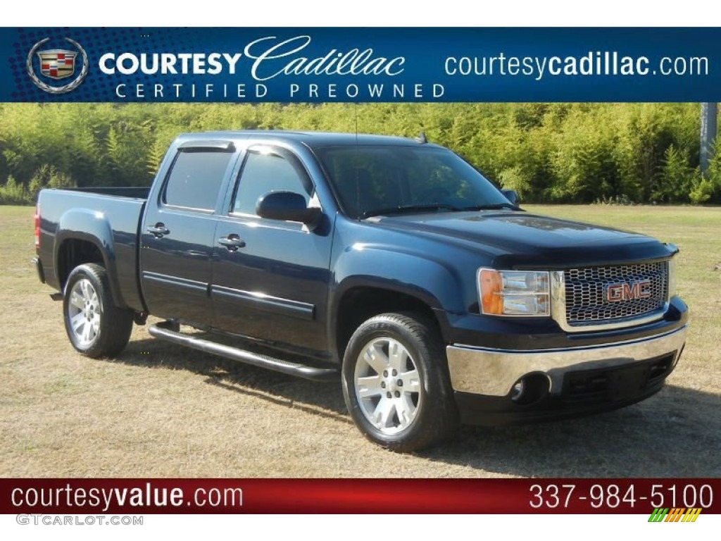 2008 Sierra 1500 SLE Crew Cab - Midnight Blue Metallic / Ebony photo #1