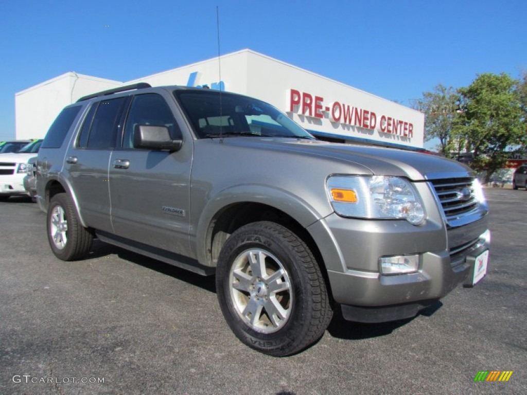 2008 Explorer XLT - Vapor Silver Metallic / Camel photo #1