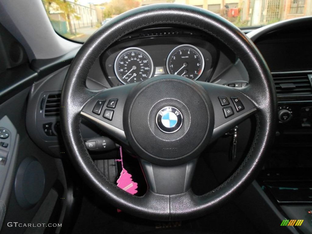 2004 BMW 6 Series 645i Coupe Black Steering Wheel Photo #56016101