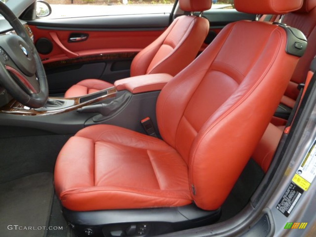 2009 3 Series 335i Coupe - Space Grey Metallic / Coral Red/Black Dakota Leather photo #7