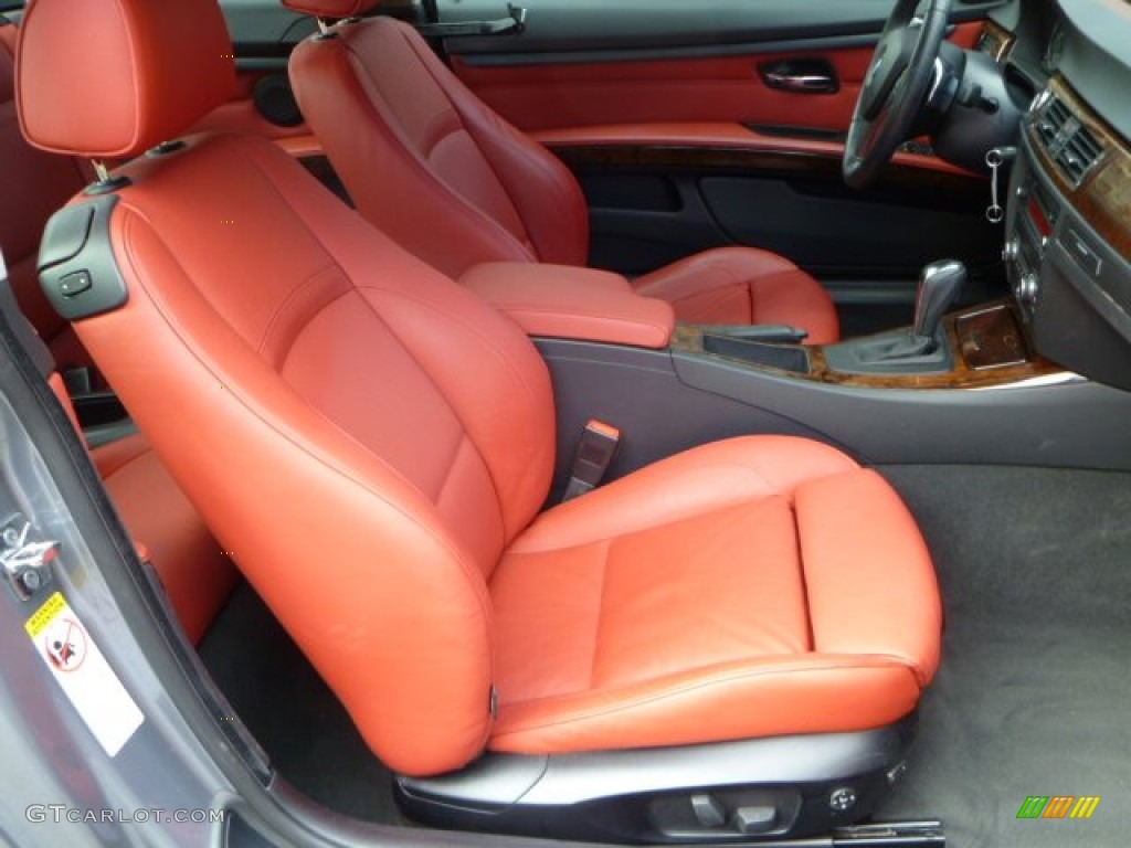 2009 3 Series 335i Coupe - Space Grey Metallic / Coral Red/Black Dakota Leather photo #8
