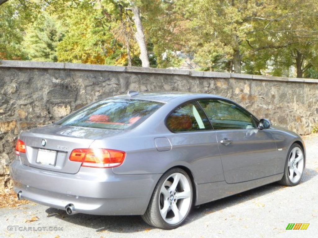 2009 3 Series 335i Coupe - Space Grey Metallic / Coral Red/Black Dakota Leather photo #13