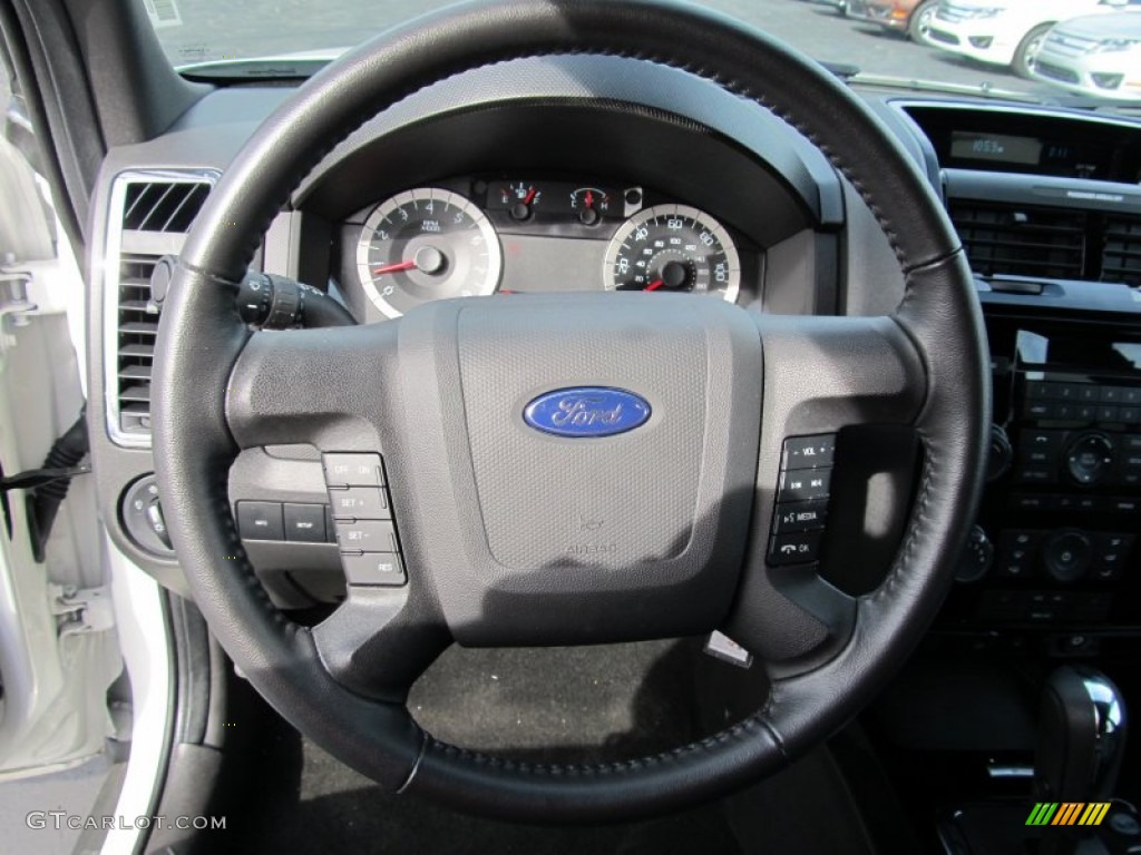 2011 Ford Escape Limited 4WD Charcoal Black Steering Wheel Photo #56016959