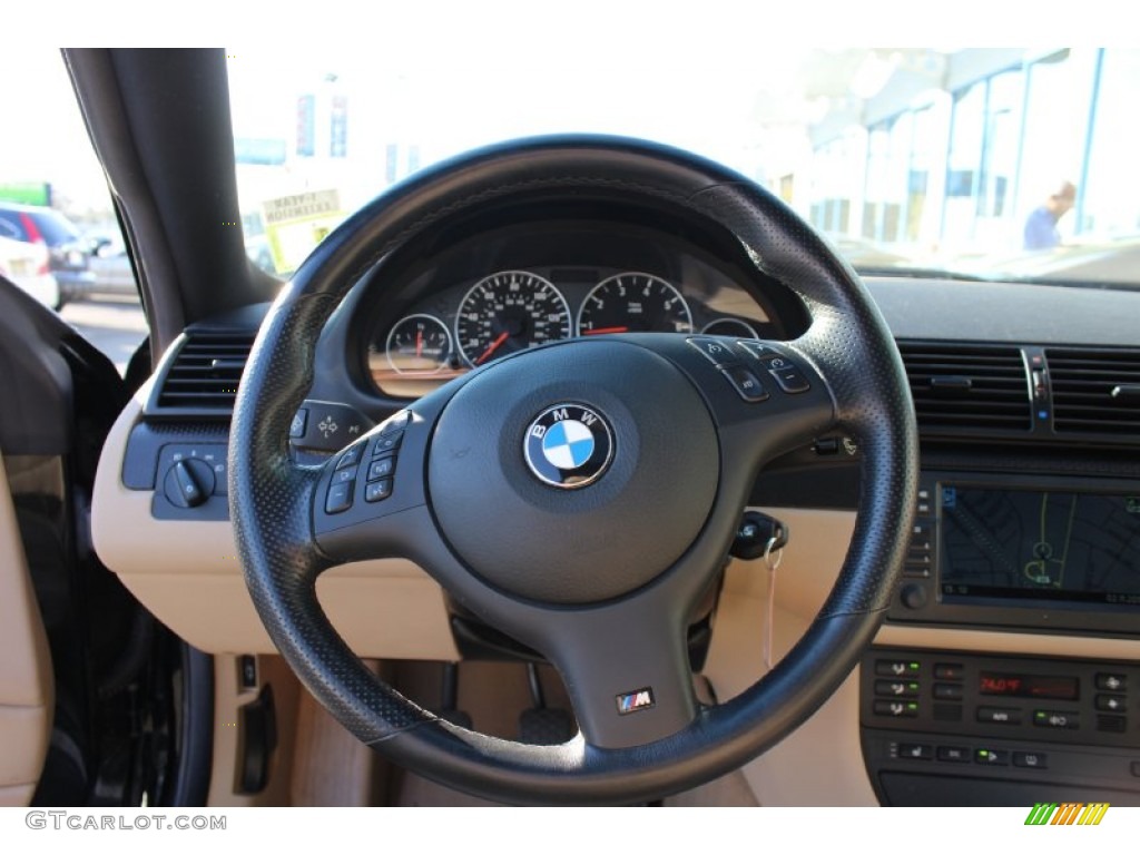 2006 BMW 3 Series 330i Coupe Sand Steering Wheel Photo #56019869