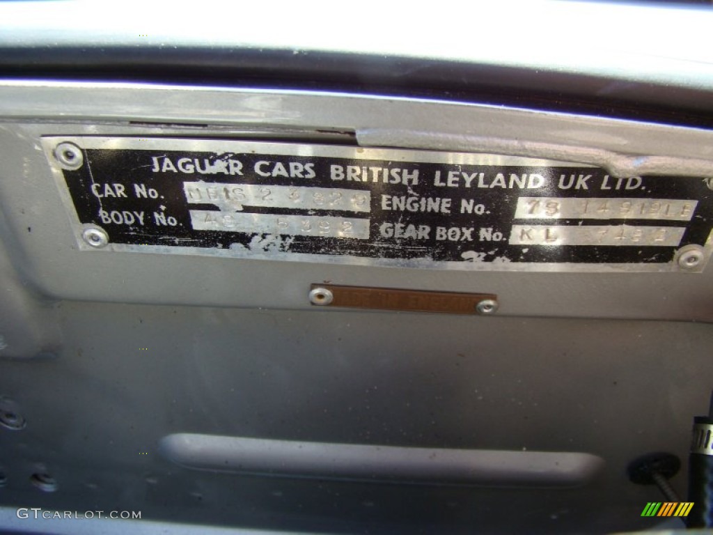 1974 Jaguar XKE Series III Roadster Info Tag Photo #56020112