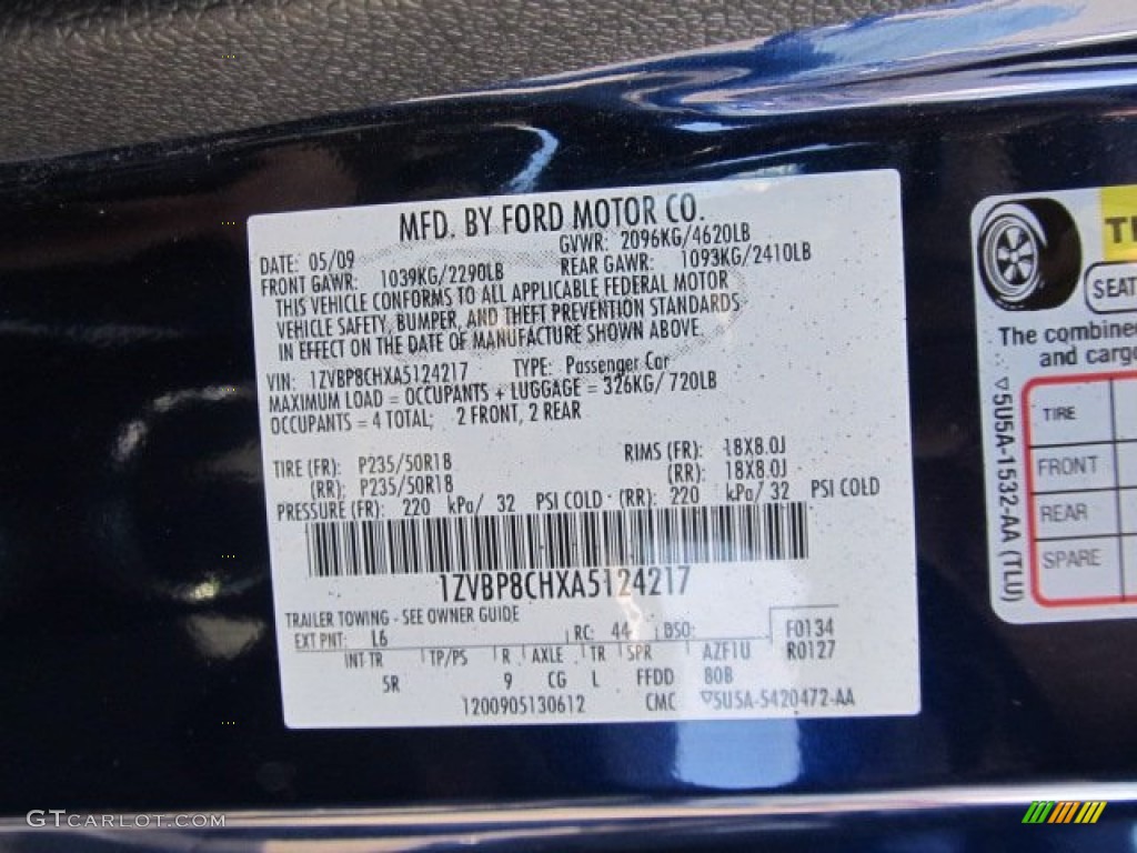 2010 Mustang Color Code L6 for Kona Blue Metallic Photo #56021207