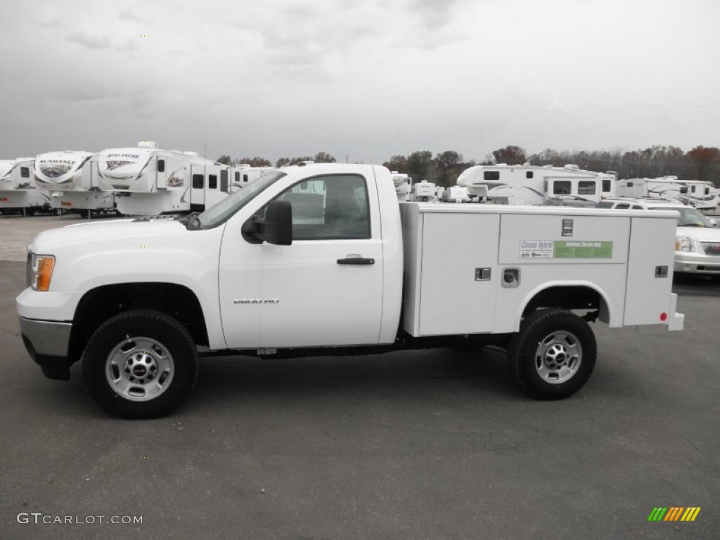 Summit White 2011 GMC Sierra 2500HD Work Truck Regular Cab 4x4 Utility Exterior Photo #56021999