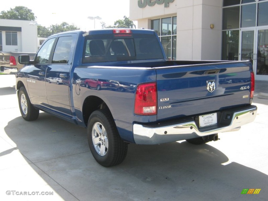 2011 Ram 1500 SLT Crew Cab 4x4 - Deep Water Blue Pearl / Dark Slate Gray/Medium Graystone photo #3