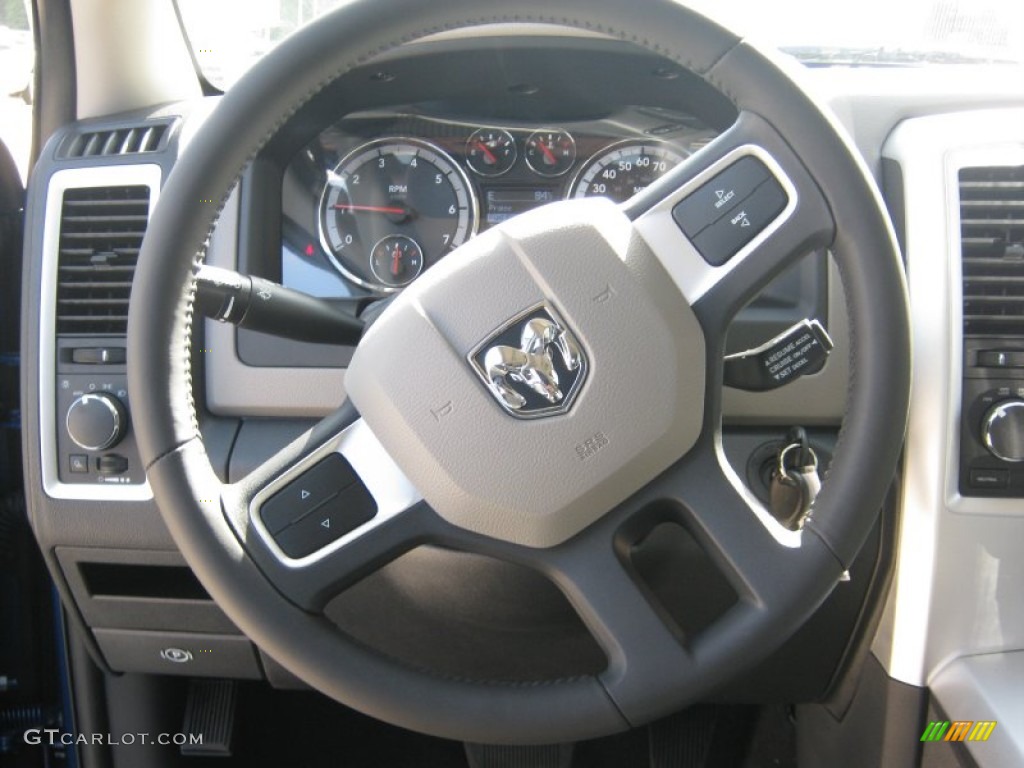 2011 Dodge Ram 1500 SLT Crew Cab 4x4 Dark Slate Gray/Medium Graystone Steering Wheel Photo #56022221