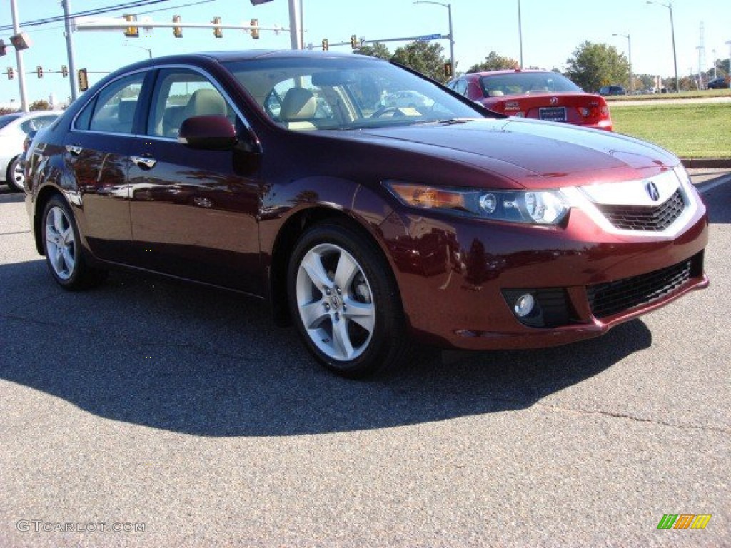 2009 TSX Sedan - Basque Red Pearl / Parchment photo #7