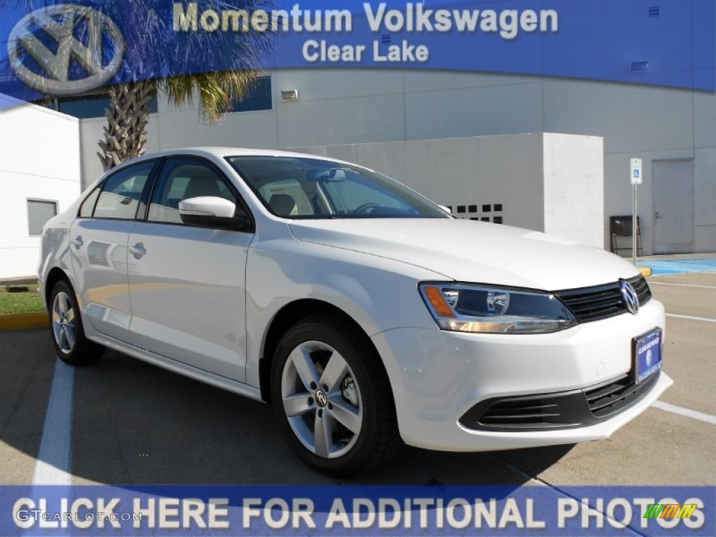 2012 Jetta TDI Sedan - Candy White / Cornsilk Beige photo #1