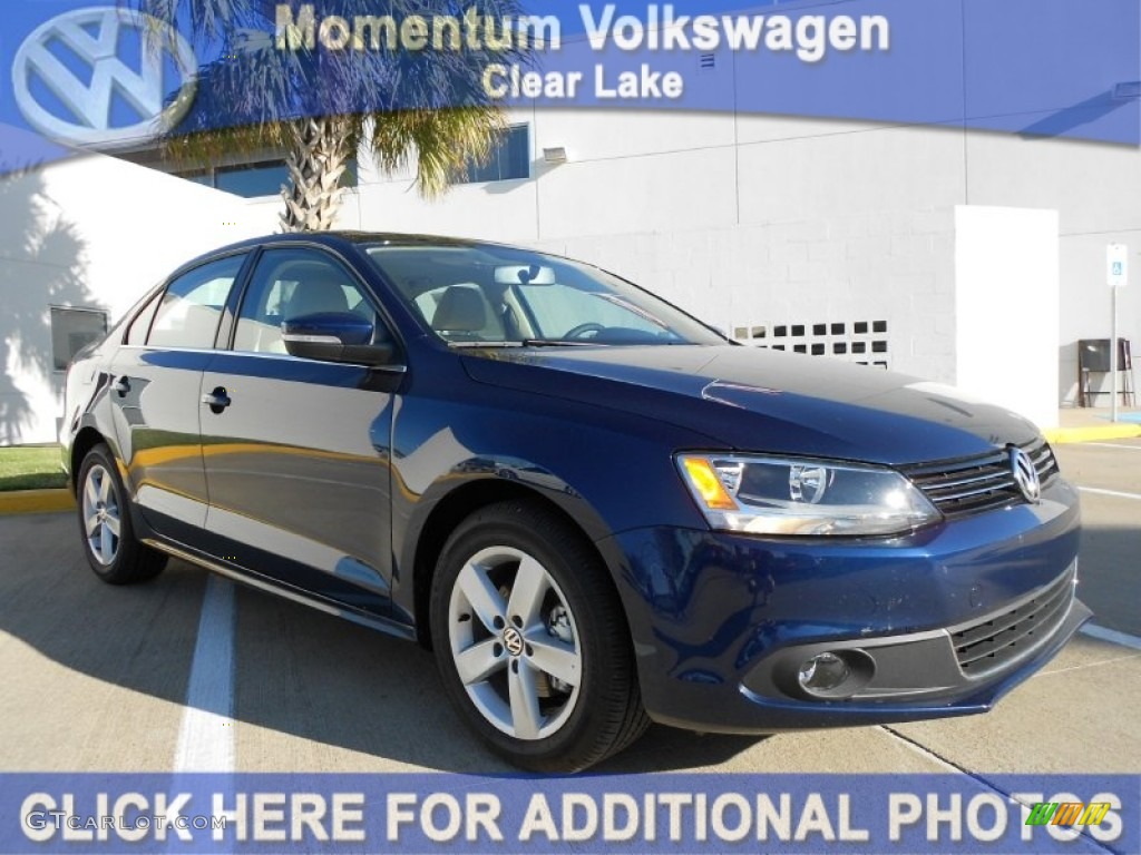 2012 Jetta TDI Sedan - Tempest Blue Metallic / Cornsilk Beige photo #1