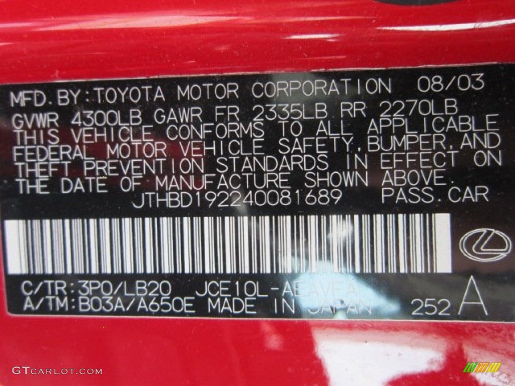 2004 IS 300 - Absolutely Red / Black photo #23