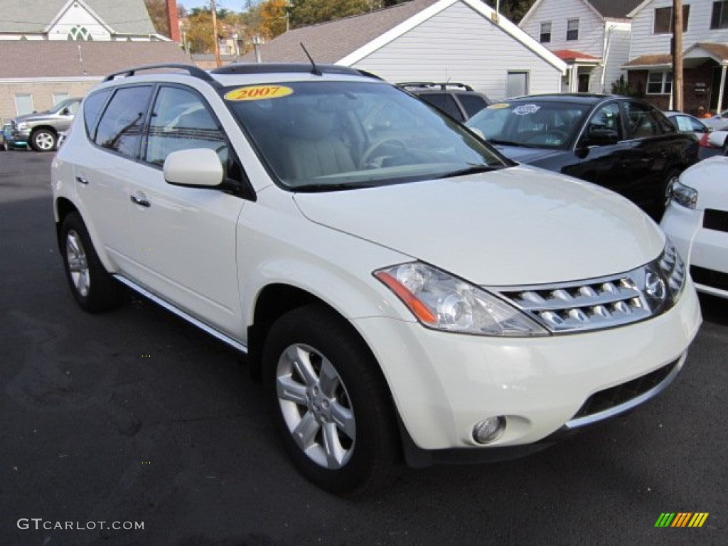 2007 Murano SL AWD - Glacier Pearl White / Cafe Latte photo #7