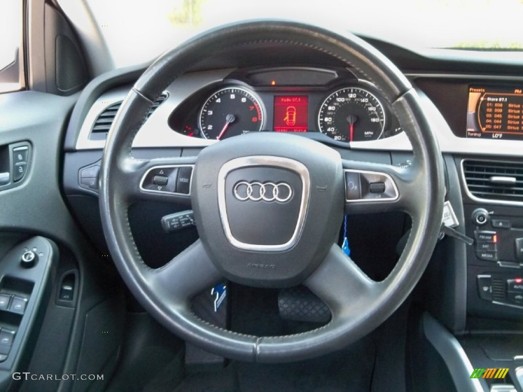 2010 Audi A4 2.0T Sedan Black Steering Wheel Photo #56029388