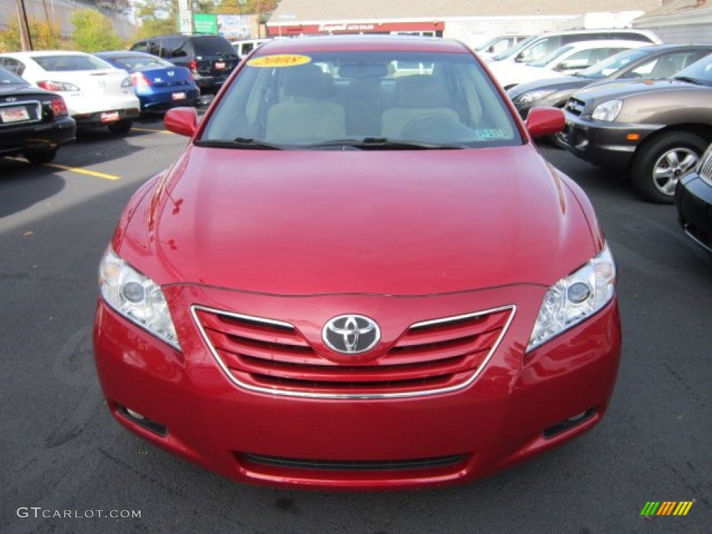 2008 Camry XLE - Barcelona Red Metallic / Bisque photo #8