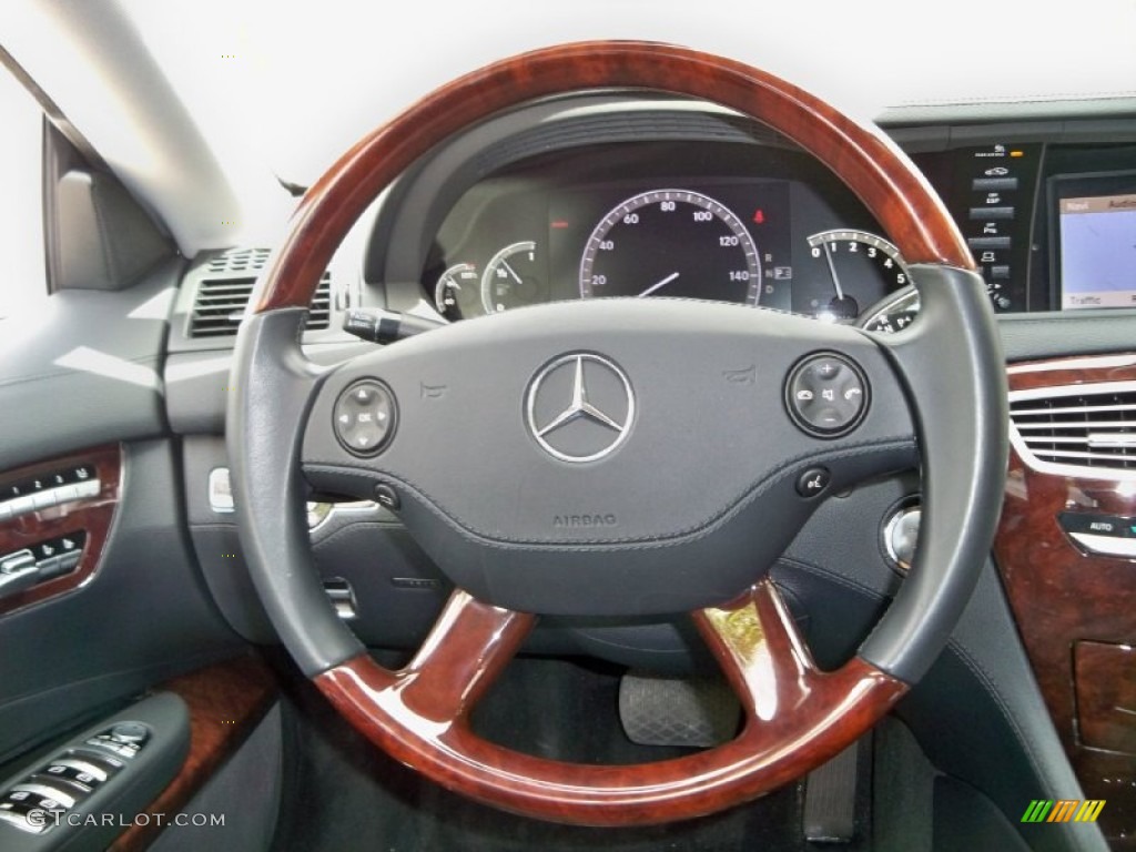 2009 Mercedes-Benz CL 550 4Matic Black Steering Wheel Photo #56033865
