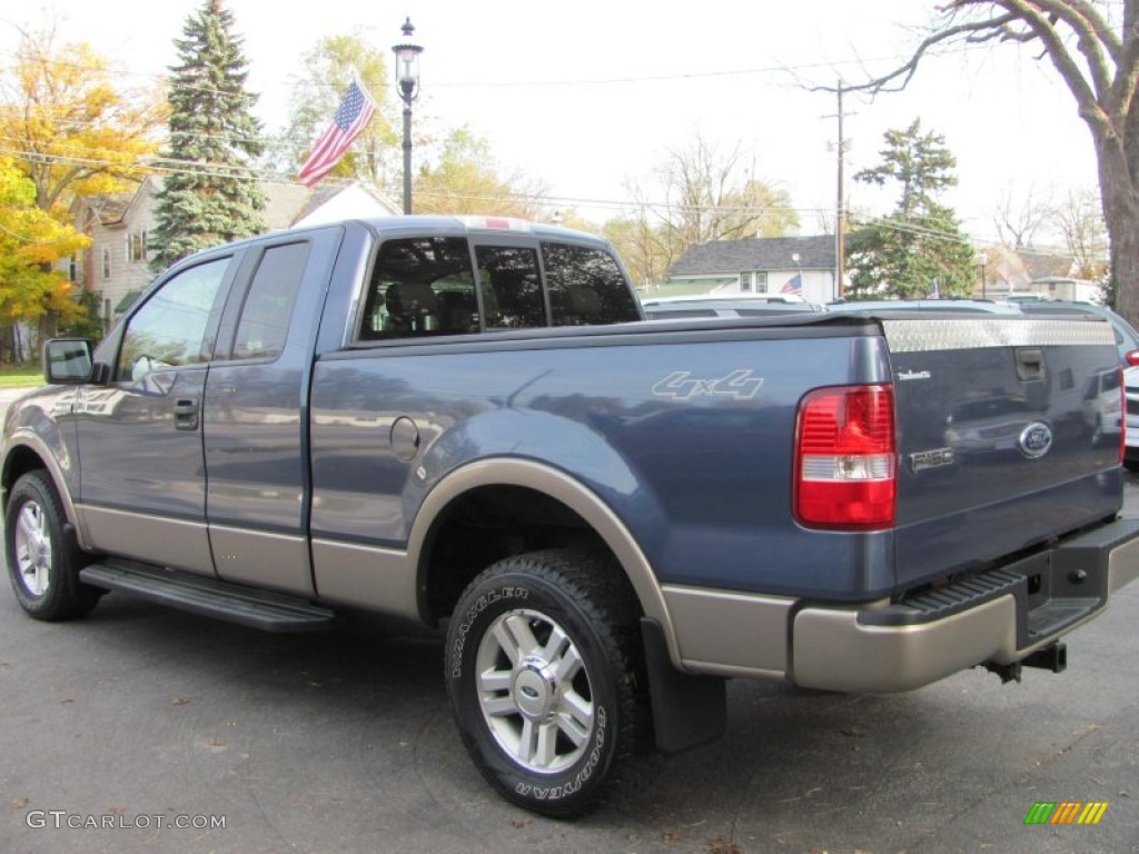 2004 F150 Lariat SuperCab 4x4 - Medium Wedgewood Blue Metallic / Tan photo #2