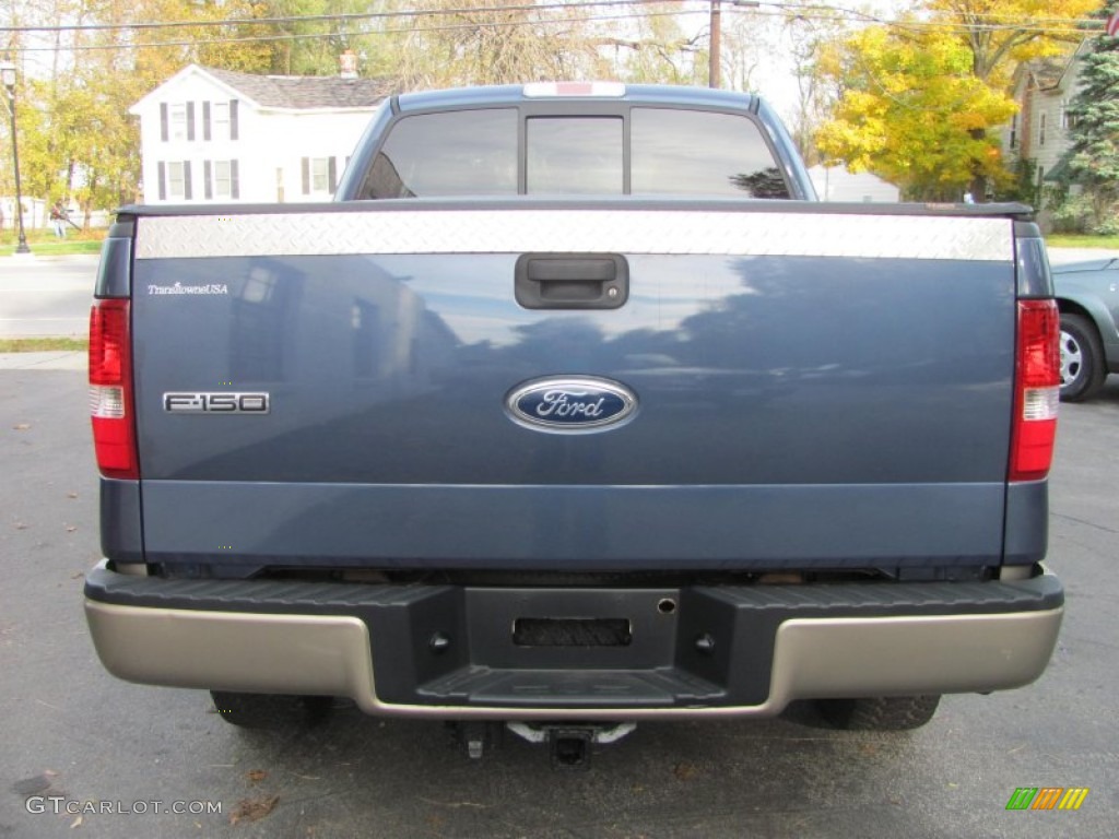 2004 F150 Lariat SuperCab 4x4 - Medium Wedgewood Blue Metallic / Tan photo #18