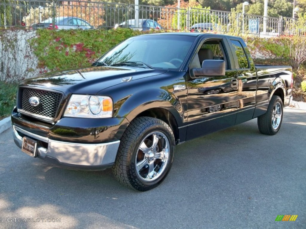 2006 F150 XLT SuperCab - Black / Medium/Dark Flint photo #8