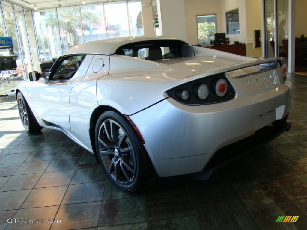 Sterling Silver 2008 Tesla Roadster Standard Roadster Model Exterior Photo #56037266