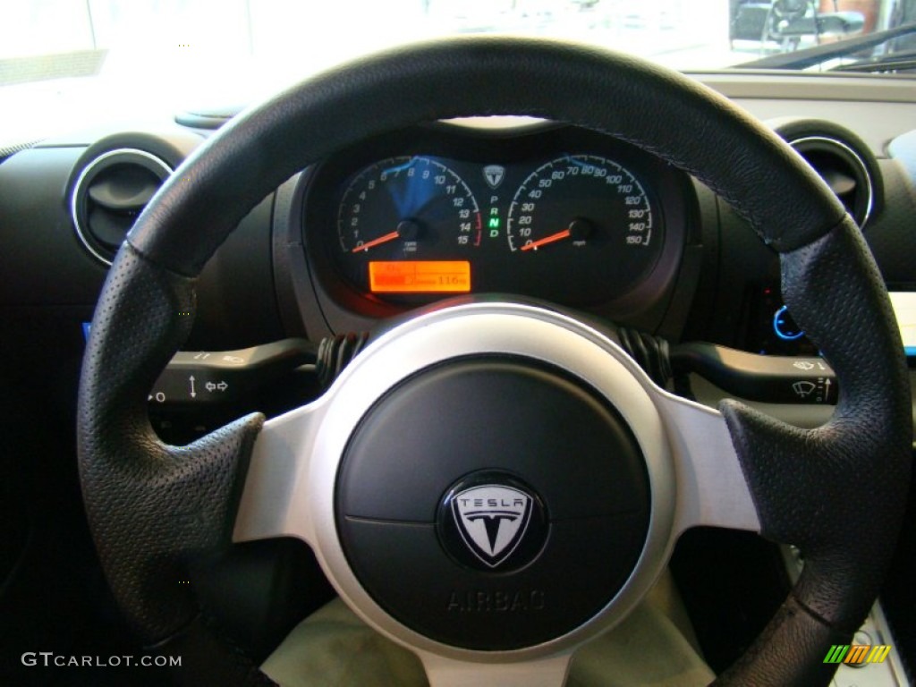 2008 Tesla Roadster Standard Roadster Model Black Steering Wheel Photo #56037416