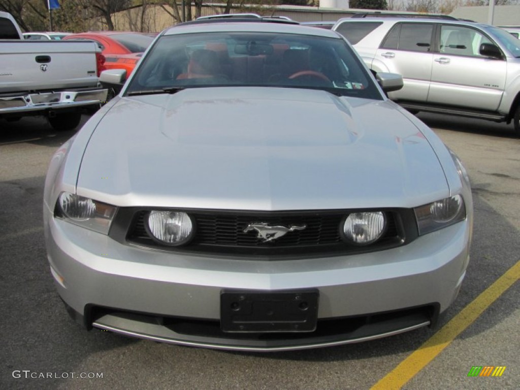 2012 Mustang GT Premium Coupe - Ingot Silver Metallic / Brick Red/Cashmere photo #6