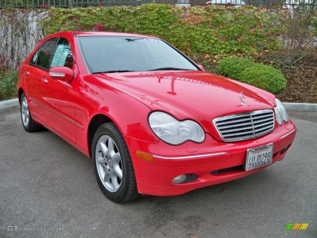 2002 C 240 Sedan - Magma Red / Black photo #1
