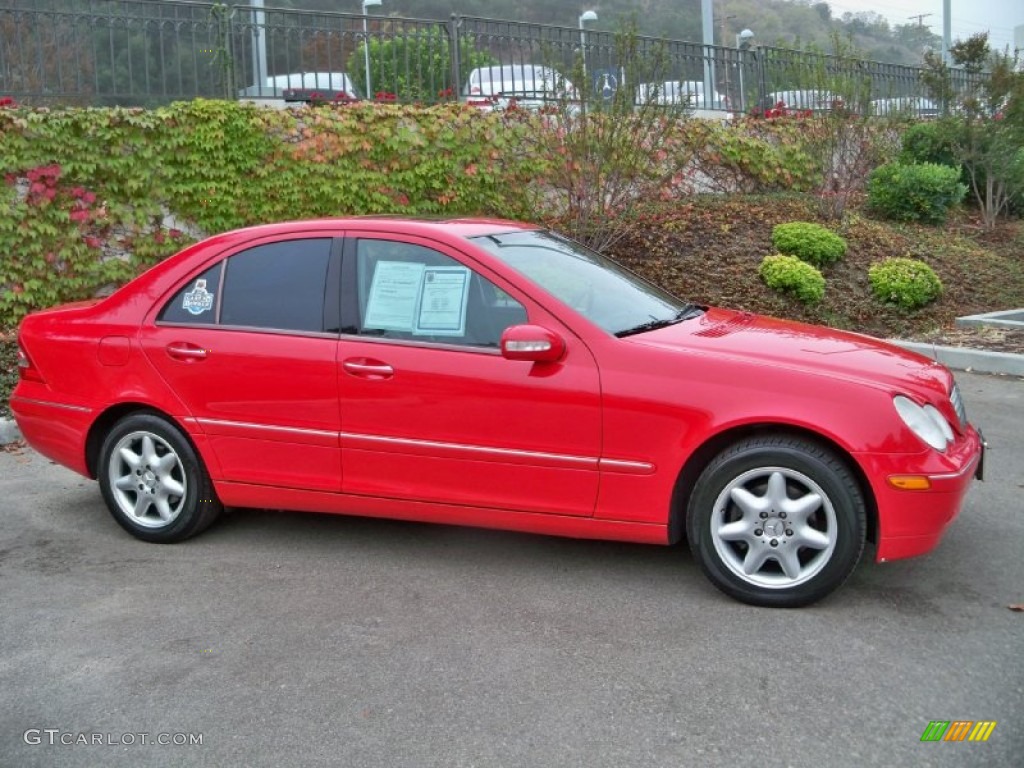 2002 C 240 Sedan - Magma Red / Black photo #2