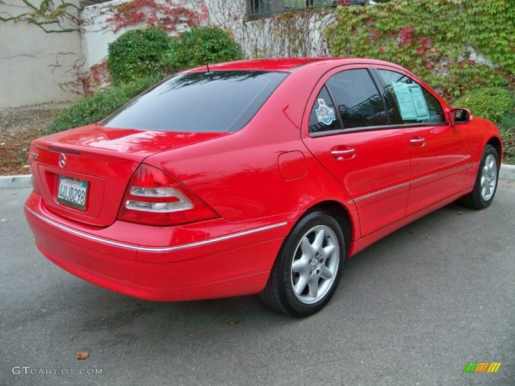 2002 C 240 Sedan - Magma Red / Black photo #3