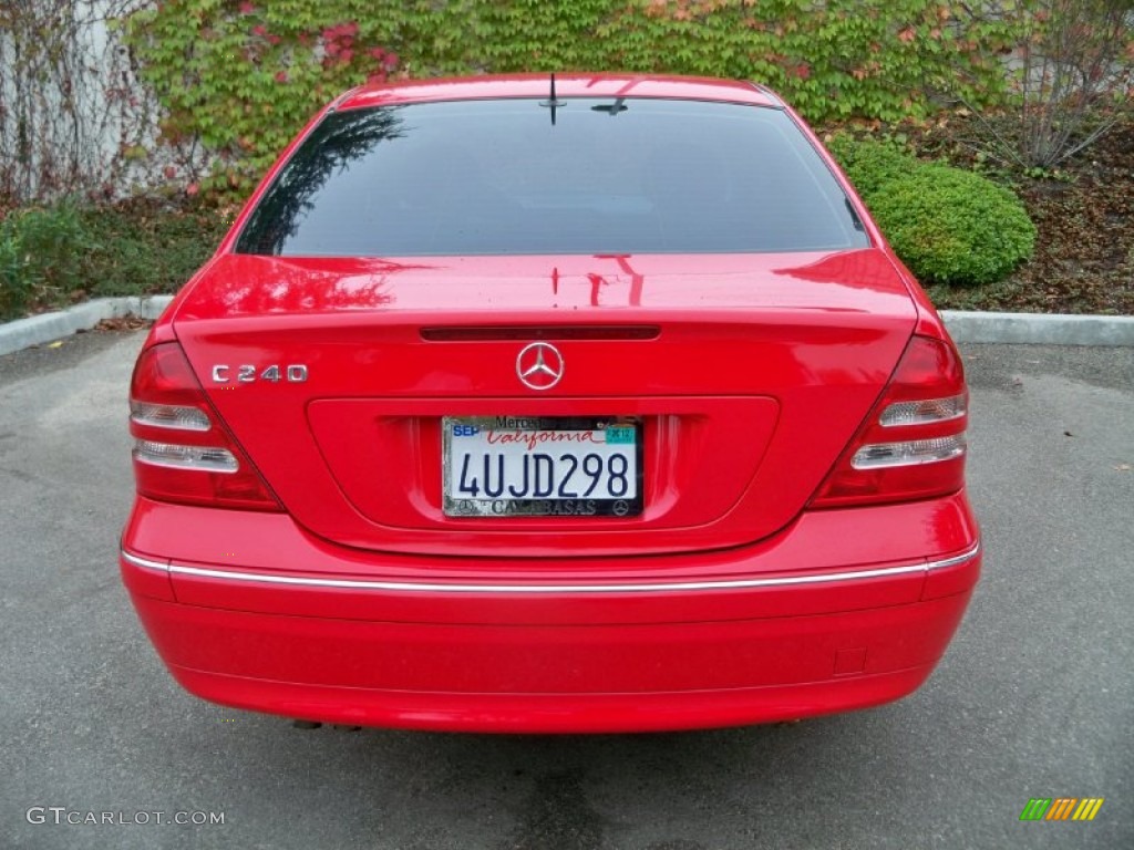 2002 C 240 Sedan - Magma Red / Black photo #4