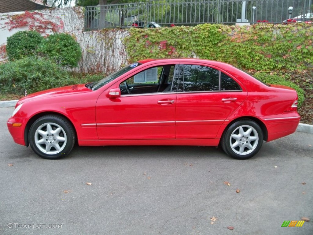 2002 C 240 Sedan - Magma Red / Black photo #5