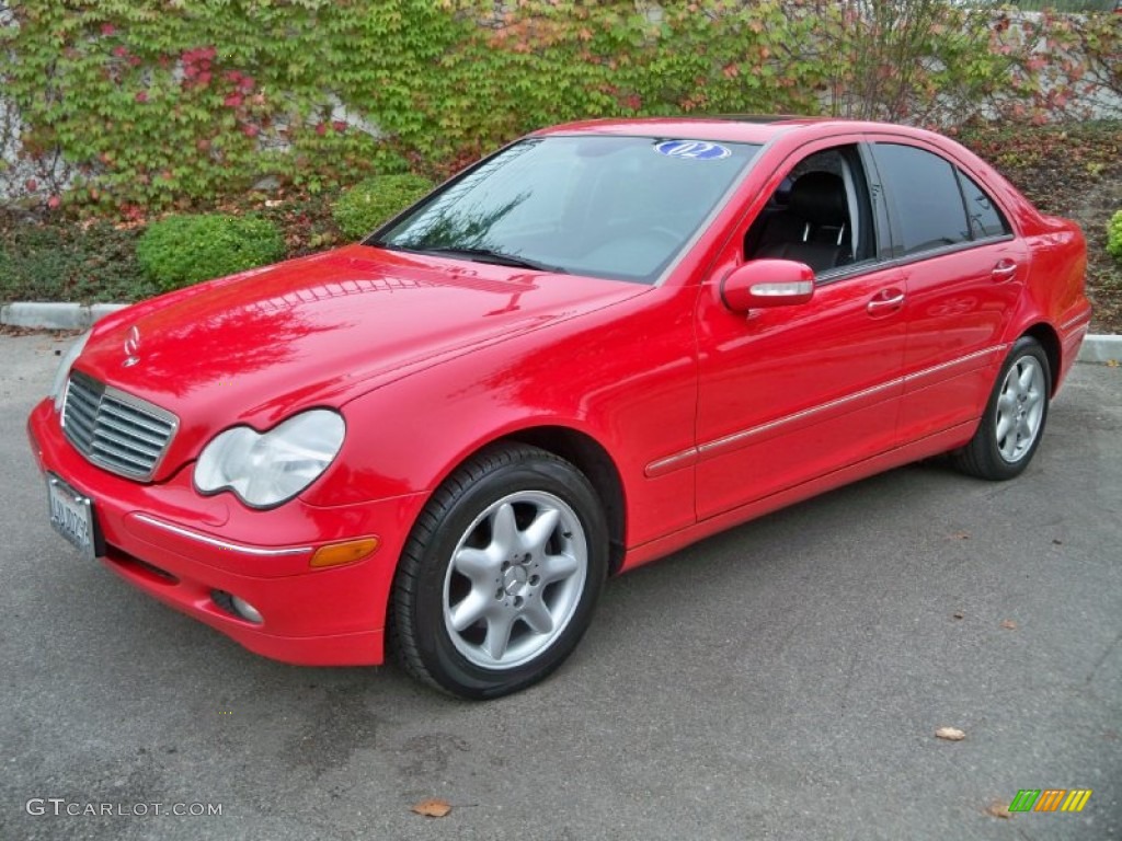 2002 C 240 Sedan - Magma Red / Black photo #6