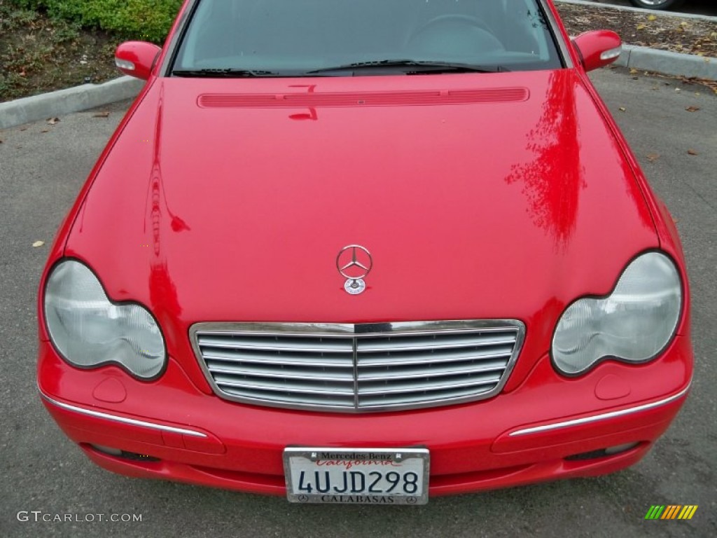 2002 C 240 Sedan - Magma Red / Black photo #10