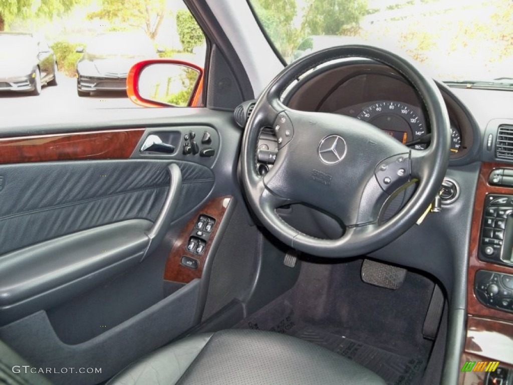 2002 C 240 Sedan - Magma Red / Black photo #26