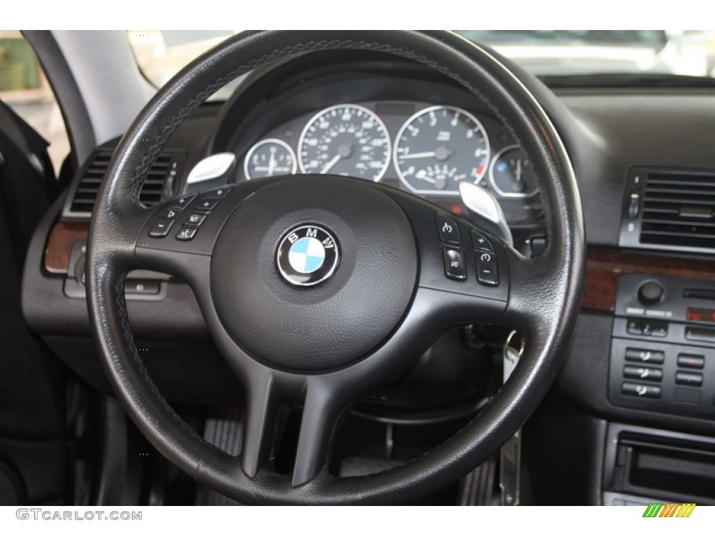2005 BMW 3 Series 330i Coupe Black Steering Wheel Photo #56049368