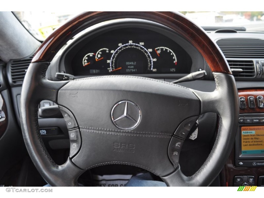 2001 Mercedes-Benz CL 600 Charcoal Steering Wheel Photo #56049662