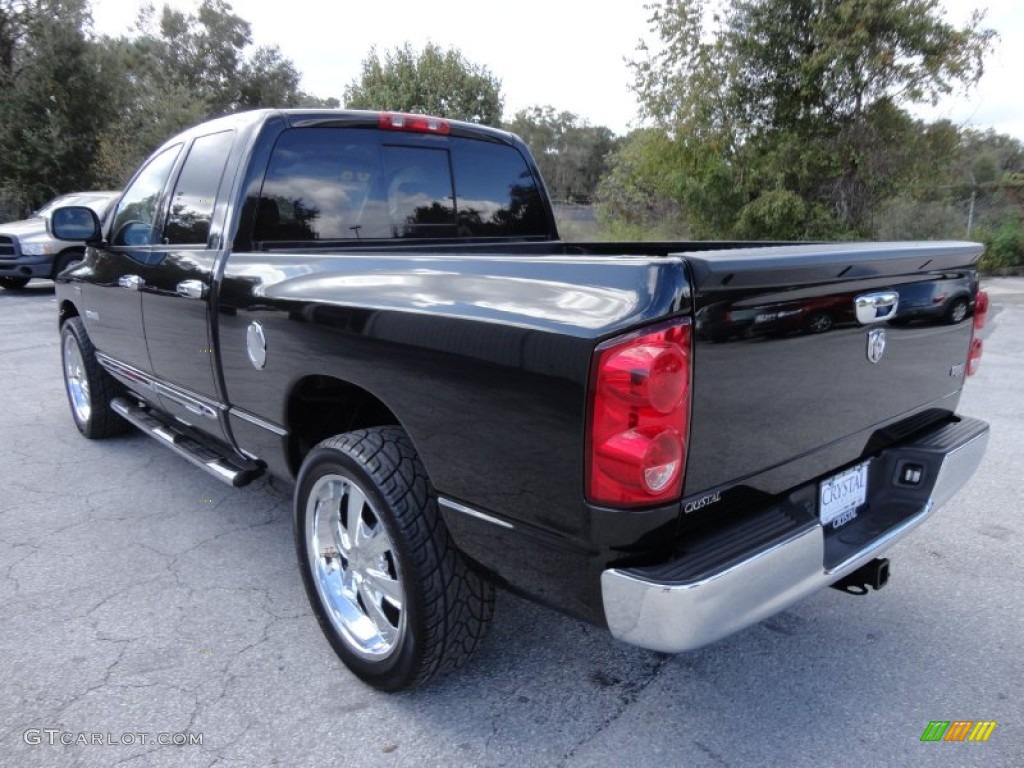 2008 Ram 1500 Lone Star Edition Quad Cab - Brilliant Black Crystal Pearl / Medium Slate Gray photo #3