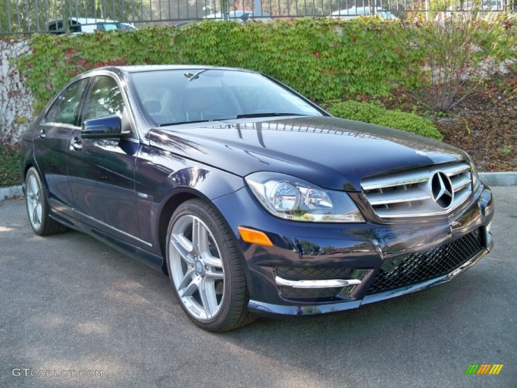 2012 C 250 Sport - Lunar Blue Metallic / Almond Beige/Mocha photo #1