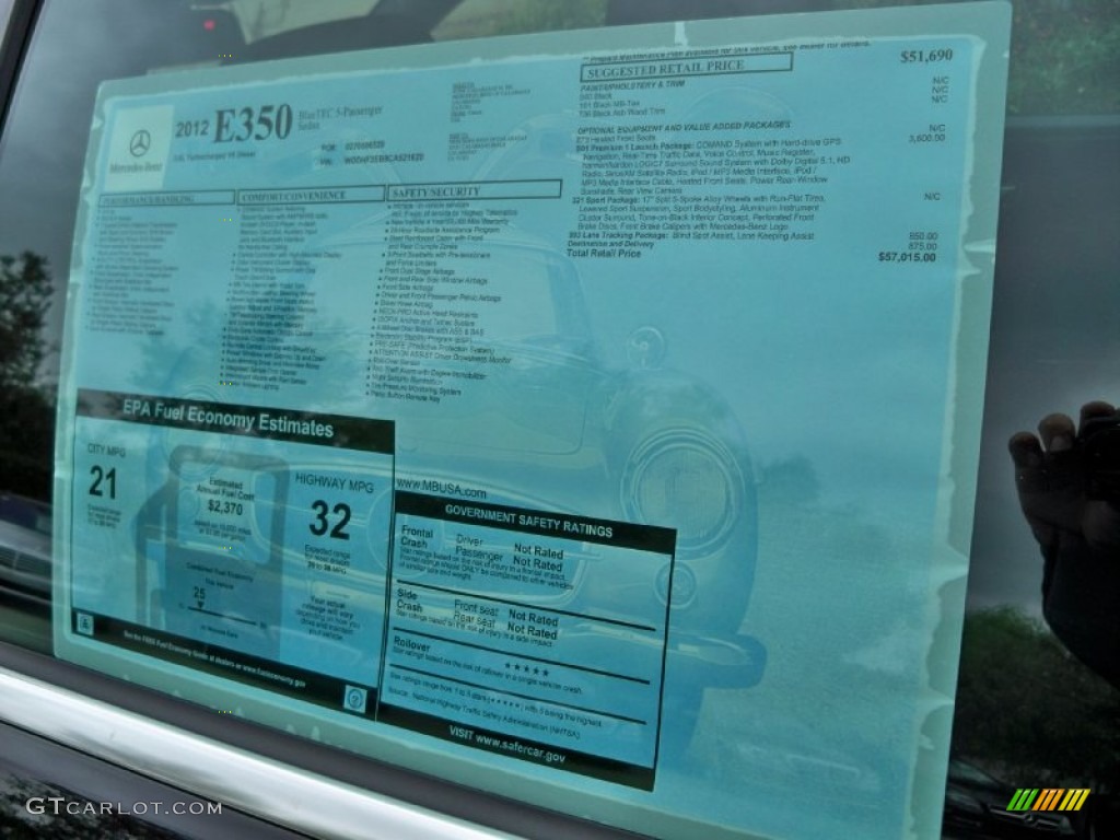2012 Mercedes-Benz E 350 BlueTEC Sedan Window Sticker Photo #56051255